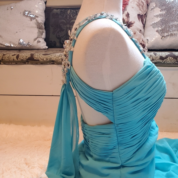 Sea blue prom dress - Picture 5 of 5